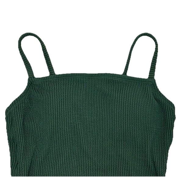 π Kona Sol Pucker Textured One Piece Swimsuit Dark Green M 8-10 NWT Adjustable - Picture 6 of 11